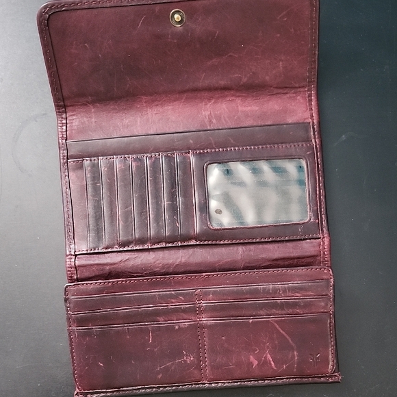Women's Burgundy Frye Melissa Leather Wallet - Picture 6 of 7